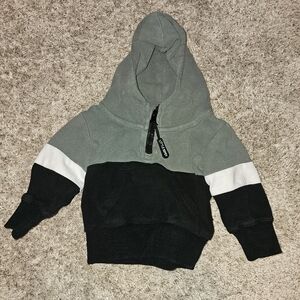 Gray and Black Hooded Sweatshirt